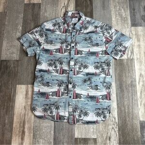 Denim And Flower, Men’s Medium, Slim Fit, Summer Vacation Polo, Surfing